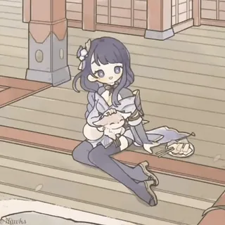 ❤️ Raiden Shogun Genshin Impact アニメ, ゲーム, キャラクター, 原神, 雷電将軍, 可愛い telegram sticker