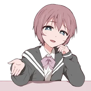 🫴 anime, cute, character, girl, smile, art, cartoon telegram sticker