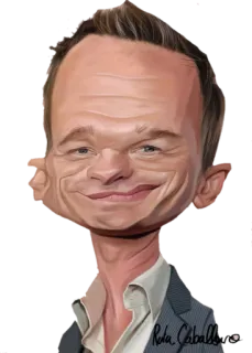 😼 Нил Патрик Харрис, карикатура, актер, знаменитость, портрет telegram sticker