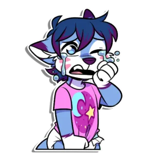 😭 furry, crying, sad, anthro, cartoon telegram sticker