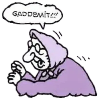 🤬 GADDEMİT!!! 만화, 할머니, 화난, 터키어, 외침 telegram sticker