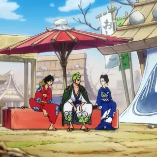 🍾 Luffy, Zoro One Piece Аниме, Ван Пис, Луффи, Зорро telegram sticker