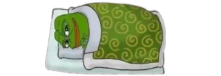🙂 Pepe the Frog Pepe, Frog, Sleeping, Bed, Meme telegram sticker