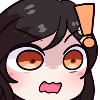 ❗ Anime, Chocado, Surpreso, Desenho animado, Expressão, Exclamação, Alerta telegram sticker