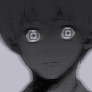 🖤 anime, eyes, dark, creepy, manga whatsapp sticker