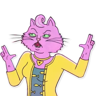 🔫 Princess Carolyn BoJack Horseman мультфильм, кот, телешоу, мультик, персонаж telegram sticker