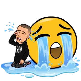 🌟 menangis, sedih, emoji, air mata, kesal, kartun telegram sticker