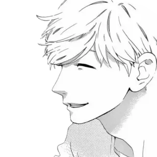 🪁 อนิเมะ, มังงะ, ผู้ชาย, ภาพเหมือน, ยิ้ม telegram sticker