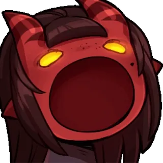 😮 demone, urlando, horror, mostro, creatura, spaventoso whatsapp sticker