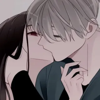 🕯 Anime, Romans, Para, Całowanie, Sztuka telegram sticker