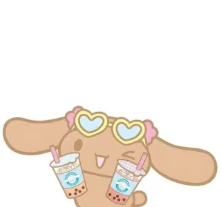 🌟 cinnamoroll, sanrio, niedlich, kawaii, boba, bubble tea, cartoon telegram sticker