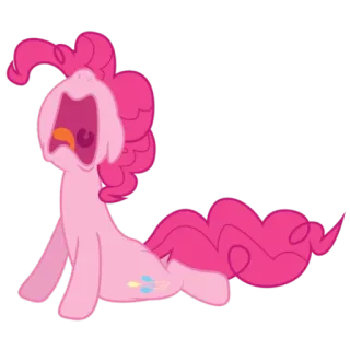 😫 Pinkie Pie My Little Pony Мультик, Пони, Розовый, Кричащий, Выражение telegram sticker