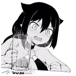 😫 WHAA anime, płacz, manga, kawaii telegram sticker