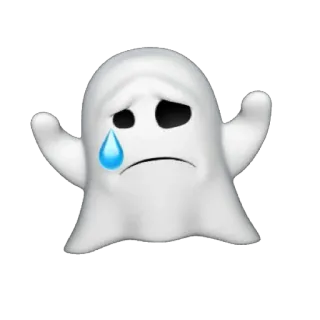 👻 幽灵, 伤心, 哭泣, 表情符号, 贴纸 telegram sticker
