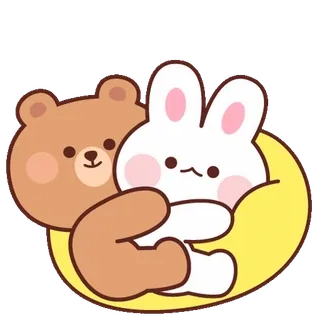 🍭 медведь, зайчик, милый, мультик, животные, друзья whatsapp sticker