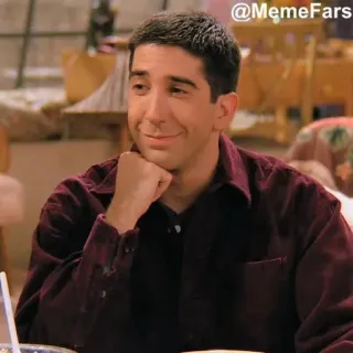 ☺️ Ross Geller Friends @MemeFars มีม, เพื่อน, ซิทคอม, รอสส์ เกลเลอร์, เดวิด ชวิมเมอร์ telegram sticker