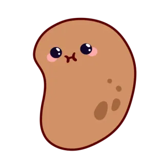 ☺️ feijão, fofo, kawaii, desenho animado, comida telegram sticker