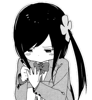 ✍ Anime, Manga, Chica, Uniforme escolar, Triste, Lindo telegram sticker