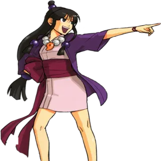 👉 Maya Fey Ace Attorney maya fey, ace attorney, anime, video game, character, pointing telegram sticker