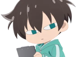 🤨 アニメ, キャラクター, クリップボード telegram sticker