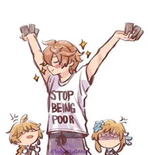 🤑 STOP BEING POOR Аниме, Мультфильм, Текст, Юмор, Сатира, Мем telegram sticker