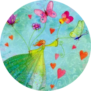 ❤ fee, schmetterlinge, blumen, herzen, verspielt, fantasie, kunst telegram sticker