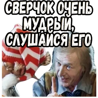 👆 СВЕРЧОК ОЧЕНЬ МУДРЫЙ, СЛУШАЙСЯ ЕГО telegram sticker