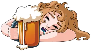 🍺 bêbado, álcool, cerveja, dormindo, desenho animado, festa, ressaca telegram sticker