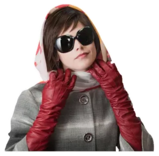 😎 wanita, kacamata hitam, syal, sarung tangan, mode, gaya telegram sticker