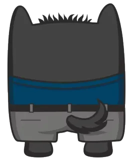 😚 만화, 의인화, 늑대, 동물, 캐릭터, 뒷모습 telegram sticker