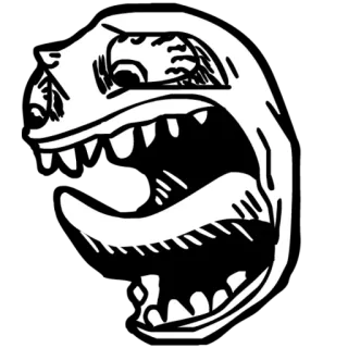 😨 scream, face, monster, mouth, teeth, yelling telegram sticker