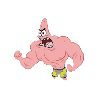 ๐ Patrick Star Spongebob Squarepants Patrick Star, muscle, Spongebob Squarepants, cartoon, angry telegram sticker