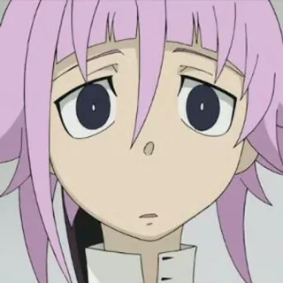 🌟 Cronus Soul Eater anime, pink hair, character, expression, neutral whatsapp sticker