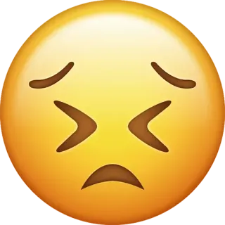 😣 emoji, sad, emoticon, upset, crying whatsapp sticker