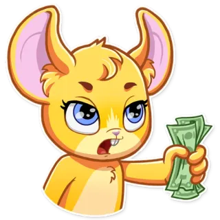 💸 rato, dinheiro, desenho animado, moeda, fofo, animal, adesivo telegram sticker