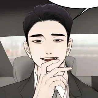 🧋 man, suit, portrait, cartoon, smile, expression telegram sticker