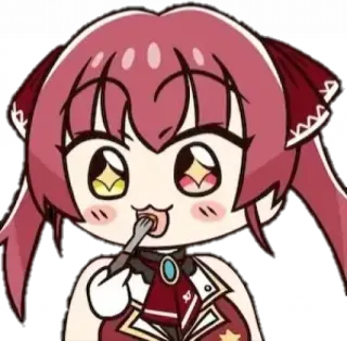 🍴 Marine Animé, Vtuber, Mignon, Manger telegram sticker