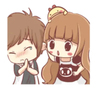 😠 Anime, Cartoon, Paar, Süß, Liebe, Beziehung, Niedlich, Kawaii telegram sticker