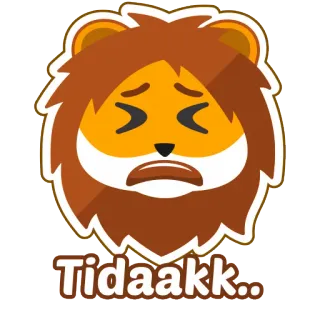 😫 Tidaakk.. triste, leone, animale, cartone animato, piangendo telegram sticker