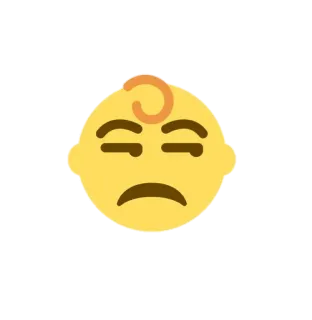 😒 Emoji, Bebé, Molesto, Expresión, Amarillo telegram sticker