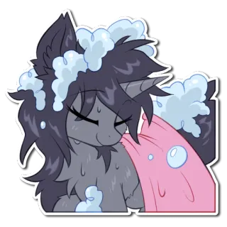 🚿 ポニー, 石鹸, シャボン玉, お風呂, かわいい, 漫画 telegram sticker