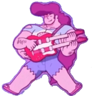 👨‍🎤 Steven Universe Kartun, Gitar, Musik, Karakter, Merah muda, Steven Universe whatsapp sticker