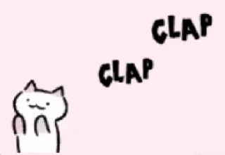 👏 CLAP CLAP Katze, Klatschen, Applaus, süß, Tier, Cartoon telegram sticker