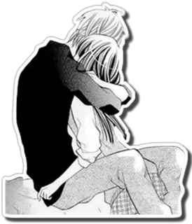 ❤ Anime, Mangá, Abraço, Casal, Romance telegram sticker