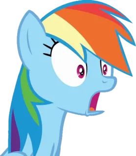 😳 Rainbow Dash My Little Pony cartoon, pony, rainbow, expression, shocked, anime telegram sticker