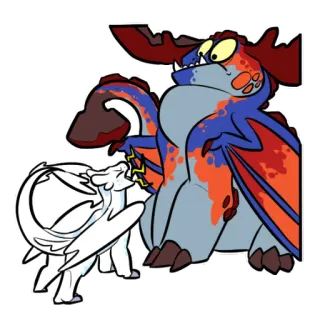😤 dragon, fantaisie, monstre, créature, dessin animé telegram sticker