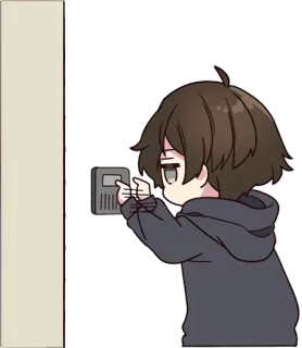 😁 Anime, Karakter, Wijzend, Hoodie telegram sticker