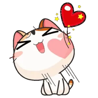 ❤ แมว, หัวใจ, น่ารัก, สติกเกอร์, สัตว์ telegram sticker