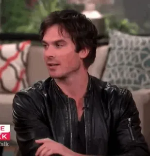 🌈 Ian Somerhalder actor, celebrity, man, portrait, leather jacket telegram sticker