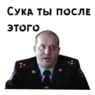 😖 Сука ты после этого russisch, beamter, polizei, beleidigung, uniform whatsapp sticker